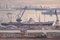 Jose Pomes Abella, Barcelona Port, 1970s, Oil on Canvas, Framed 3