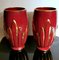 Art Deco French Glazed Terracotta Vases with Pure Gold Decorations, Set of 2 1
