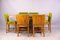 Art Deco English Walnut Dining Table and Chairs, 1930s, Set of 7 1