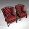 Vintage English Leather Clubhouse Wingback Armchairs, 1950s, Set of 2 8