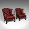 Vintage English Leather Clubhouse Wingback Armchairs, 1950s, Set of 2 1