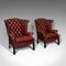 Vintage English Leather Clubhouse Wingback Armchairs, 1950s, Set of 2, Image 1