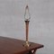 Mid-Century French Leather and Brass Table Lamp, Image 1