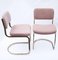 Italian Brass Cantilever Dining Chairs with Pink Upholstery, 1970s, Set of 4 8
