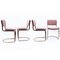 Italian Brass Cantilever Dining Chairs with Pink Upholstery, 1970s, Set of 4 12