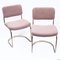Italian Brass Cantilever Dining Chairs with Pink Upholstery, 1970s, Set of 4 6