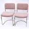 Italian Brass Cantilever Dining Chairs with Pink Upholstery, 1970s, Set of 4 4