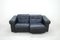 Black Leather Two-Seater Sofa from De Sede, 1970 12