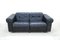 Black Leather Two-Seater Sofa from De Sede, 1970 3