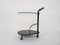 Glass and Black Metal Bar Cart or Trolley, 1980s 2