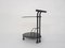 Glass and Black Metal Bar Cart or Trolley, 1980s 3