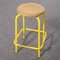 Industrial French Yellow High Stools, 1970s, Set of 6 1