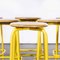Industrial French Yellow High Stools, 1970s, Set of 6 2