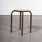 French Brown Stacking School Stools, 1960s, Set of 6 1