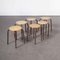 French Brown Stacking School Stools, 1960s, Set of 6, Image 8