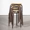 French Brown Stacking School Stools, 1960s, Set of 6, Image 3