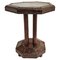 Art Deco Studded Leather Side Table, 1930s, Image 1