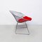 Mid-Century American Red Upholstery and Steel Diamond Armchair by Bertoia for Knoll, 1970 2