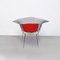 Butacas estadounidenses Mid-Century de acero y tapicería roja de Bertoia para Knoll, 1970. Juego de 4, Imagen 5