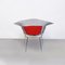 Mid-Century American Red Upholstery and Steel Diamond Armchairs by Bertoia for Knoll, 1970, Set of 4, Image 5