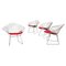 Mid-Century American Red Upholstery and Steel Diamond Armchairs by Bertoia for Knoll, 1970, Set of 4 1