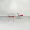 Mid-Century American Red Upholstery and Steel Diamond Armchairs by Bertoia for Knoll, 1970, Set of 4 2