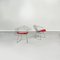 Mid-Century American Red Upholstery and Steel Diamond Armchairs by Bertoia for Knoll, 1970, Set of 4, Image 2