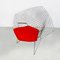Mid-Century American Red Upholstery and Steel Diamond Armchairs by Bertoia for Knoll, 1970, Set of 4, Image 6