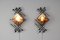 Brutalist Wrought Iron Wall Lamps, Set of 2 5