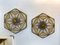 Italian Hammered Glass and Gilt Iron Sconces from Longobard, 1970s, Set of 2 1