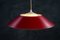 Danish Design Red Pendant Lamp with White Opal, 1960s 3