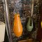 Lámpara de araña italiana de latón y vidrio rayado, años 60, Imagen 10