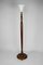 Art Deco French Carved Wood and Opaline Floor Lamp, 1920s 3