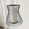 Italian Ceiling Light Made of Black Wire with Glass Cylinder 5