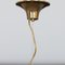 Extra Large Italian Murano Glass Hand Blown Frosted Drop Pendant with Brass Details, 1970s, Image 11