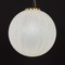 Extra Large Italian Murano Glass Hand Blown Frosted Drop Pendant with Brass Details, 1970s, Image 3