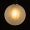 Extra Large Italian Murano Glass Hand Blown Frosted Drop Pendant with Brass Details, 1970s, Image 4