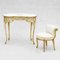 Louis XV French Painted Dressing Table or Vanity and Chair, 1950s, Set of 2 1