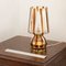 Vintage Crystal and Amber Murano Glass Brass Frame Table Lamp from Effetre International, 1970s 9