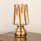 Vintage Crystal and Amber Murano Glass Brass Frame Table Lamp from Effetre International, 1970s 4