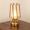 Vintage Crystal and Amber Murano Glass Brass Frame Table Lamp from Effetre International, 1970s 5