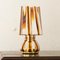 Vintage Crystal and Amber Murano Glass Brass Frame Table Lamp from Effetre International, 1970s 2