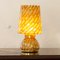 Vintage Crystal and Amber Murano Glass Filigree Phoenician Table Lamp with Brass Frame from Effetre International, 1970s 8