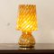 Vintage Crystal and Amber Murano Glass Filigree Phoenician Table Lamp with Brass Frame from Effetre International, 1970s, Image 8