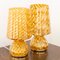 Vintage Crystal and Amber Murano Glass Filigree Phoenician Table Lamp with Brass Frame from Effetre International, 1970s 13