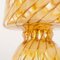Vintage Crystal and Amber Murano Glass Filigree Phoenician Table Lamp with Brass Frame from Effetre International, 1970s, Image 6