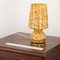 Vintage Crystal and Amber Murano Glass Filigree Phoenician Table Lamp with Brass Frame from Effetre International, 1970s 9