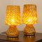 Vintage Crystal and Amber Murano Glass Filigree Phoenician Table Lamp with Brass Frame from Effetre International, 1970s 3