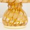 Vintage Crystal and Amber Murano Glass Filigree Phoenician Table Lamp with Brass Frame from Effetre International, 1970s 5