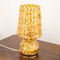 Vintage Crystal and Amber Murano Glass Filigree Phoenician Table Lamp with Brass Frame from Effetre International, 1970s 2